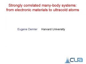 Strongly correlated manybody systems from electronic materials to