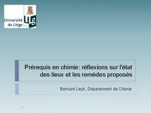 Prrequis en chimie rflexions sur ltat des lieux