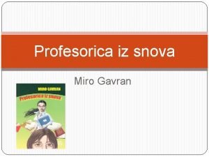 Profesorica iz snova lektira