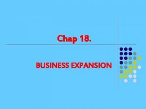 Reasons for business expansion