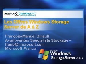 Microsoft storage server