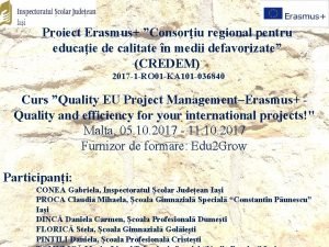 Proiect Erasmus Consoriu regional pentru educaie de calitate