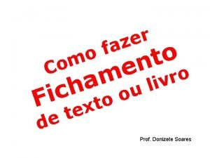 O que é fichamento