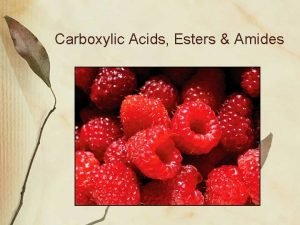 Carboxylic Acids Esters Amides Carboxylic Acids Carboxyl group