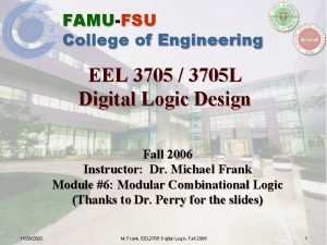 FAMUFSU College of Engineering EEL 3705 3705 L