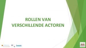 Actoren voorbeelden