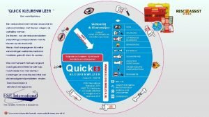 QUICK KLEURENWIJZER Een wereldprimeur Welkom bij de Kleurenwijzer