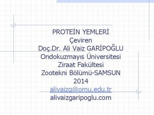 PROTEN YEMLER eviren Do Dr Ali Vaiz GARPOLU