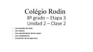 Colgio Rodin 8 grado Etapa 3 Unidad 2