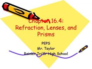 Chapter 16 4 Refraction Lenses and Prisms PEPS