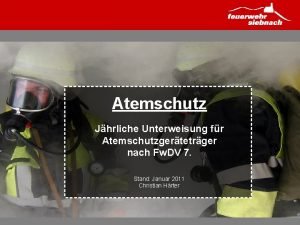 Jährliche unterweisung atemschutz