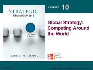 CHAPTER 10 Global Strategy Competing Around the World