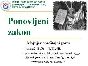 Biblija Stari Zavjet 2019 2020 ponedjeljak 11 15