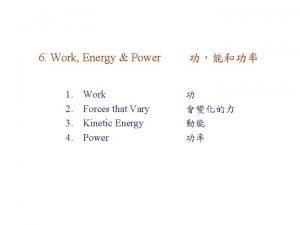 Work power and energy