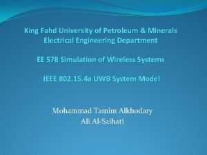 King Fahd University of Petroleum Minerals Electrical Engineering