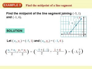 EXAMPLE 3 Find the midpoint of a line