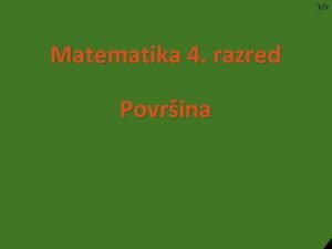 Matematika 4 razred povrsina