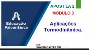 APOSTILA 2 MDULO 3 Aplicaes Termodinmica SITE WWW