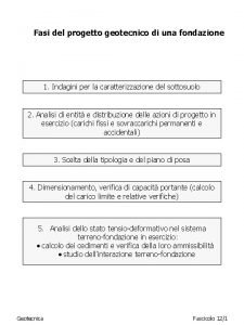 Fasi del progetto geotecnico di una fondazione 1