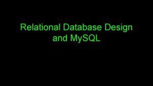 Complex database design