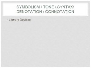 Literary connotation Literary connotation