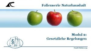 Folienserie Naturhaushalt Modul 2 Gesetzliche Regelungen Stand Oktober