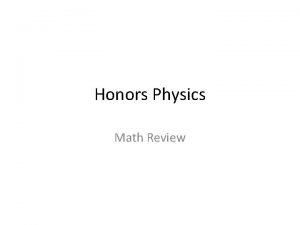 Physics math review