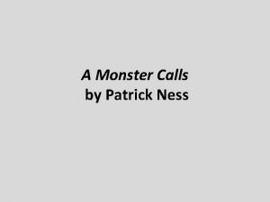 A monster calls poem