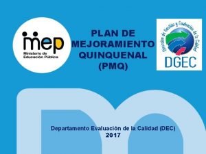 Plan de mejoramiento mecec