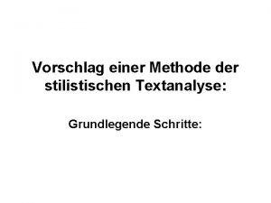 Methode textanalyse