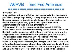 End fed antenna length chart