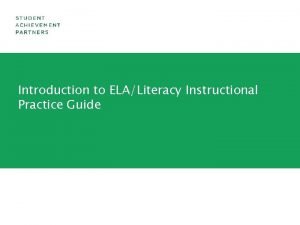 Instructional practice guide