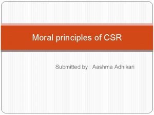 Moral principles of csr