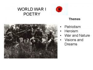 Themes of war poetry