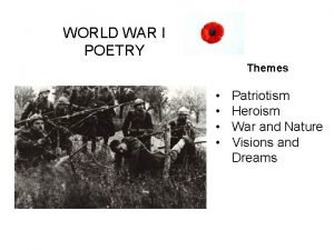 World war 1 poetry wilfred owen