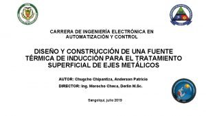 CARRERA DE INGENIERA ELECTRNICA EN AUTOMATIZACIN Y CONTROL