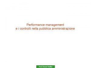 Performance pubblica amministrazione