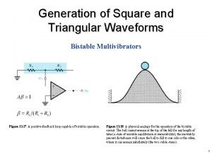 Generation of Square and Triangular Waveforms Bistable Multivibrators
