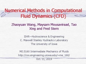 What are numerical method in cfd