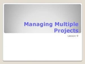 Managing Multiple Projects Lesson 9 Skills Matrix Skill Managing Multiple Projects Lesson 9 Skills Matrix Skill