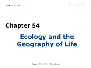 Biology Seventh Edition Solomon Berg Martin Chapter 54