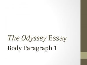 Thesis statement of the odyssey