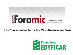 Las Claves del xito de las Microfinanzas en