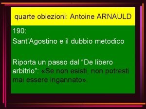 quarte obiezioni Antoine ARNAULD 190 SantAgostino e il