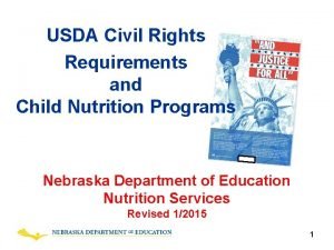 USDA Civil Rights Requirements and Child Nutrition Programs