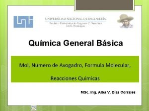 Qumica General Bsica Mol Nmero de Avogadro Formula