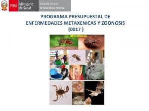 PROGRAMA PRESUPUESTAL DE ENFERMEDADES METAXENICAS Y ZOONOSIS 0017