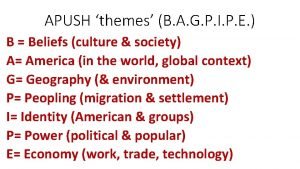 Bagpipe themes apush