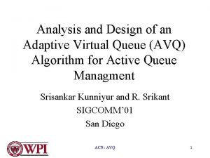 Adaptive virtual queue management algorithm