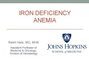 Iron deficiency anemia